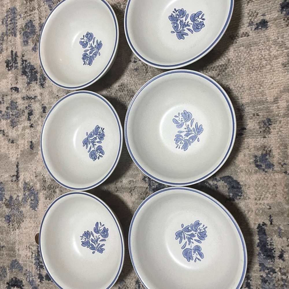 Pfaltzgraff Cereal Bowls in Yorktowne Blue Floral - Set of 6